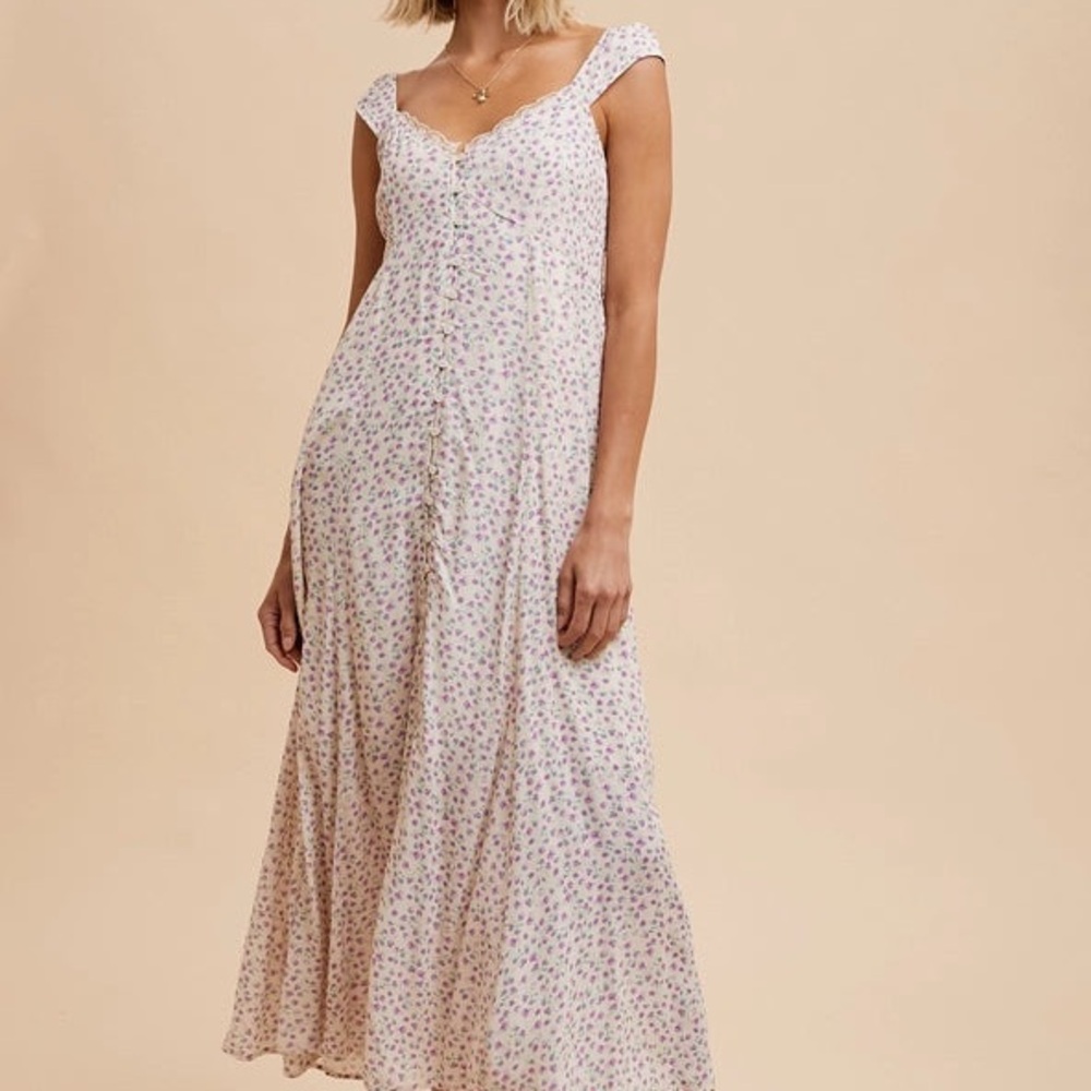 Viscose Button Down Floral Dress